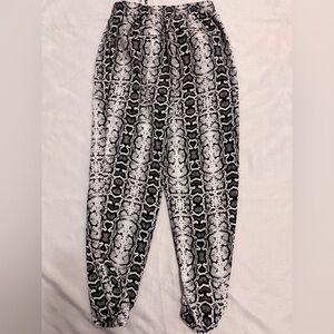 Express Snakeskin Jogger High Rise Drawstring With Pockets Python Pants EUC
